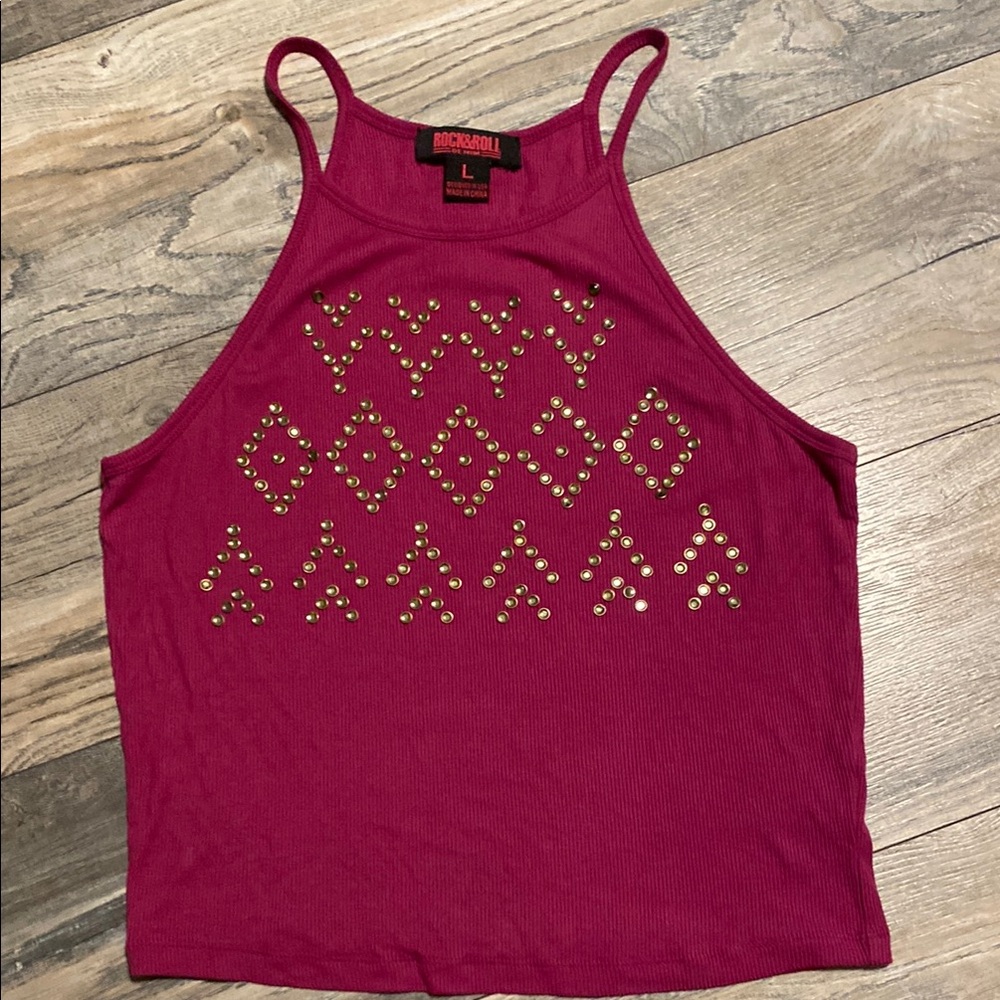 Rock &Roll Women's Pink Tank Top